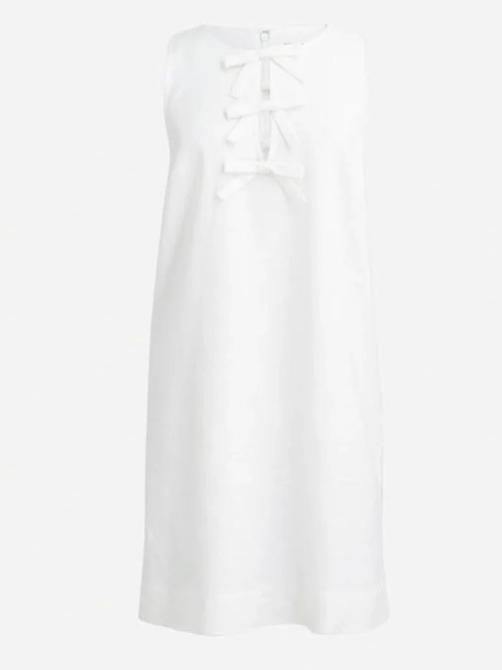 JCREW Bow-front Shift Dress in Stretch Linen Blend